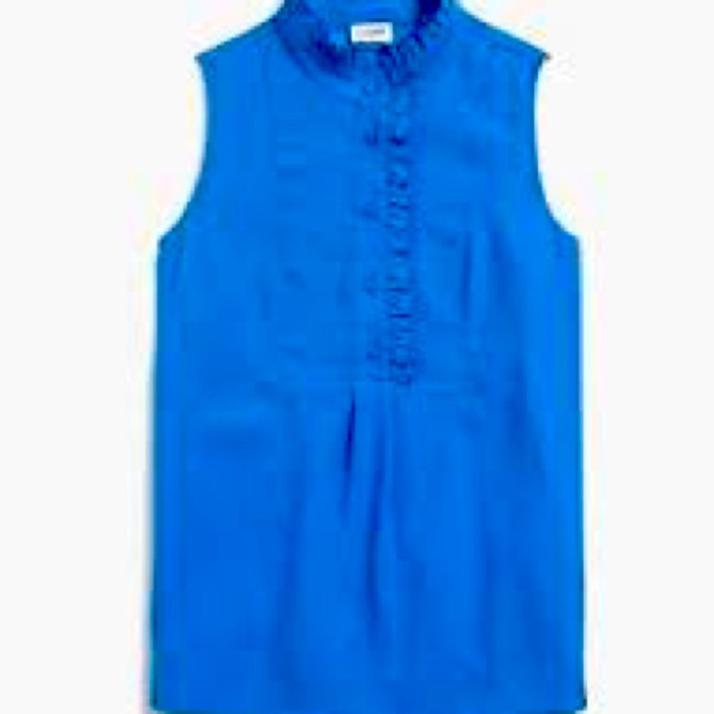 J.Crew Ruffle-trim crepe tank top Size 2 EUC